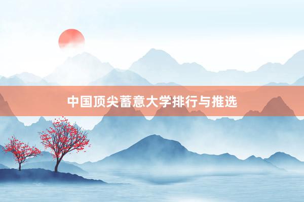 中国顶尖蓄意大学排行与推选