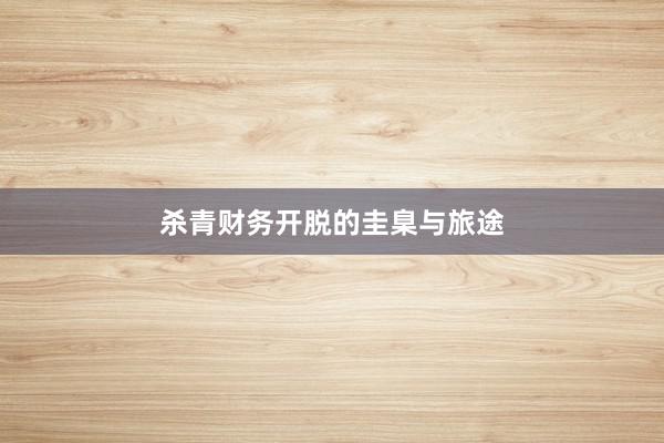杀青财务开脱的圭臬与旅途